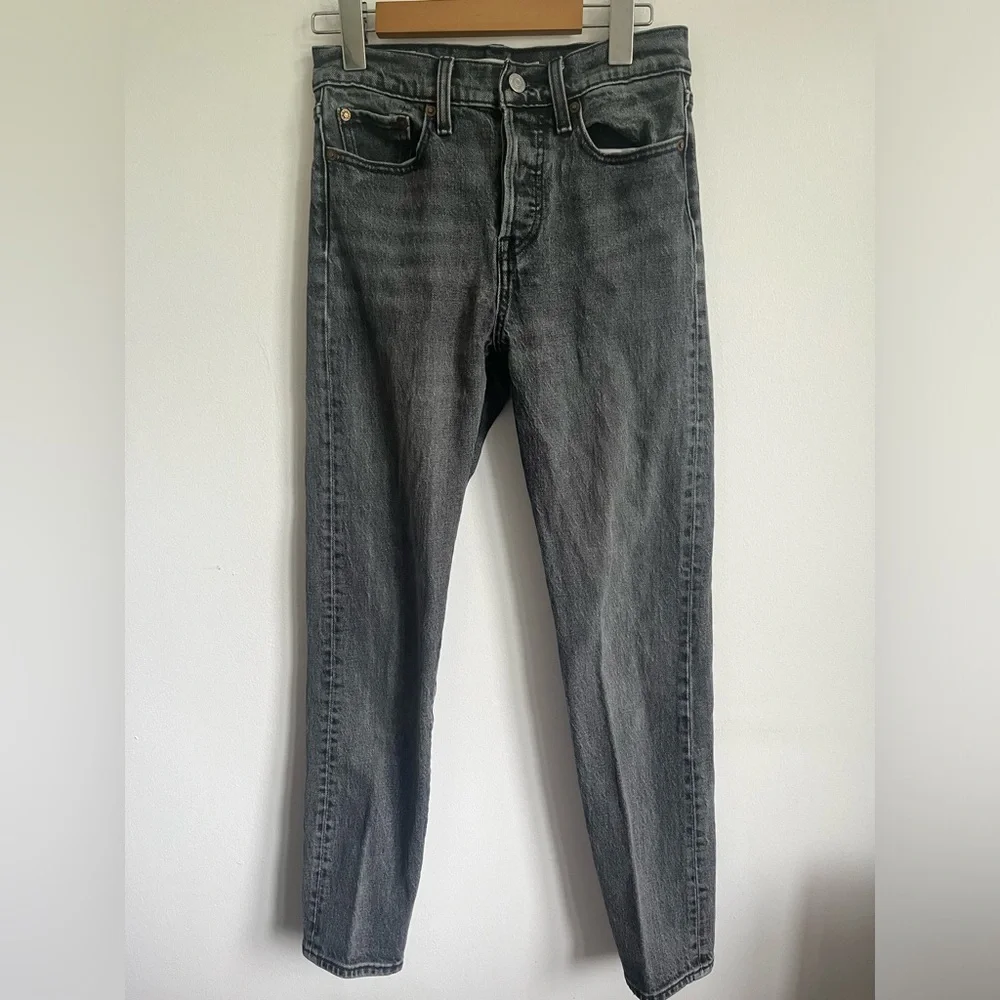 Levi’s Premium Denim Wedgie Fit High Rise Straight Jeans - Gray - US 25 - Picture 2 of 8